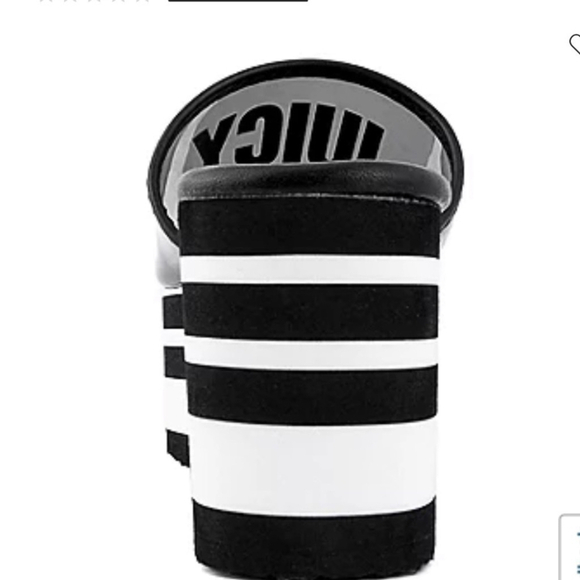 Juicy Couture Y2K 90’s Black White Stripe Chunky Platform Sandal NIB Size 9 - Picture 3 of 10